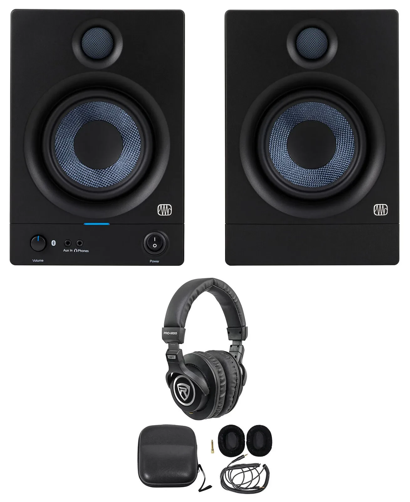 Pair Presonus Eris 5BT 2nd Gen 5" Studio Monitors w/Bluetooth + Headphones