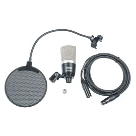 Audio Studio CM2 Großmembran Kondensatormikrofon Set Schwarz 20-20Hz 125dB SPL