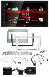 Автомагнитола JVC 2-DIN USB Bluetooth DAB для Opel Zafira/Astra H/Corsa D, матовая