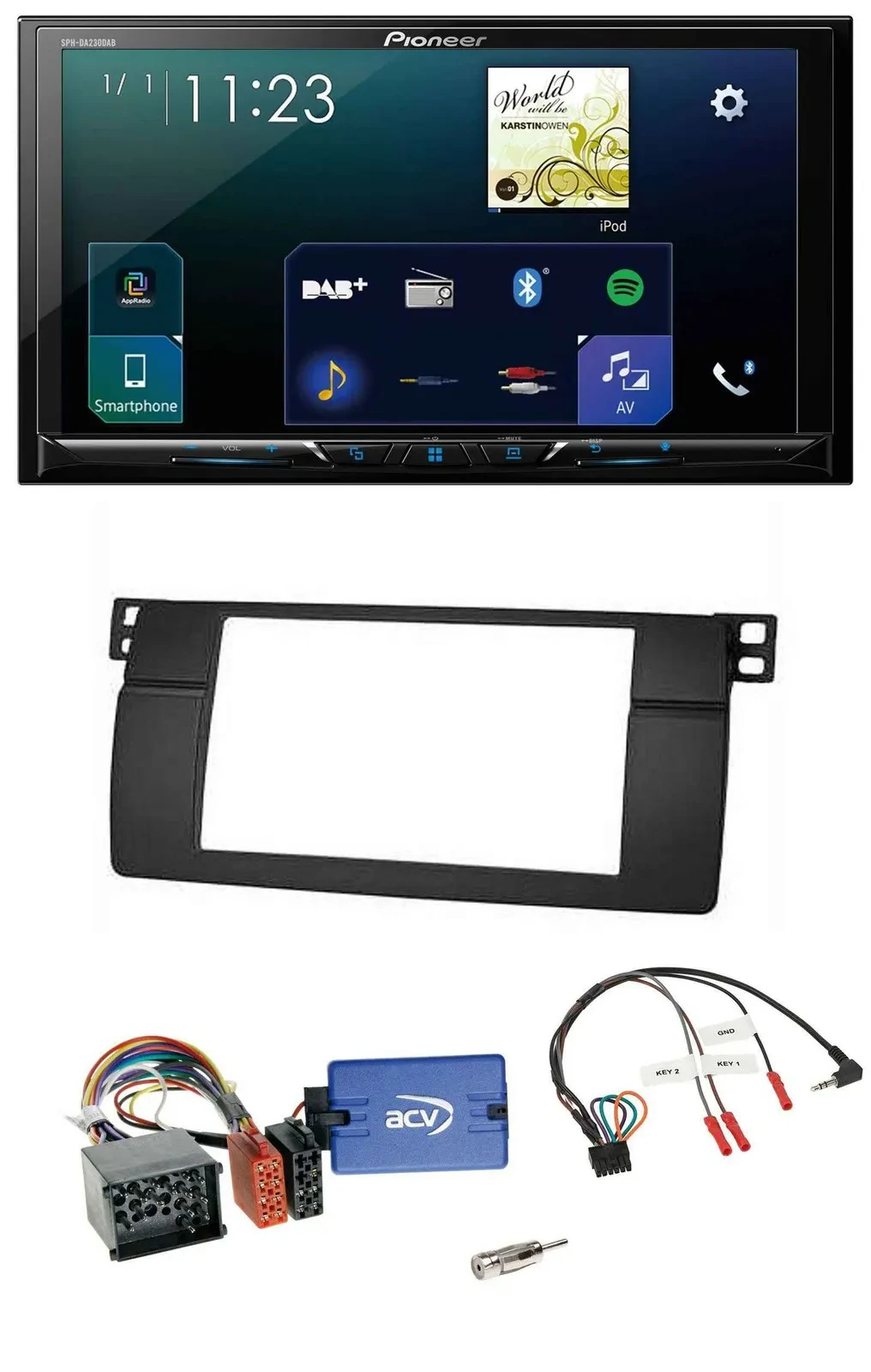 Pioneer Lenkrad Bluetooth USB 2DIN DAB Autoradio für BMW 3er E46 00-06 Profi