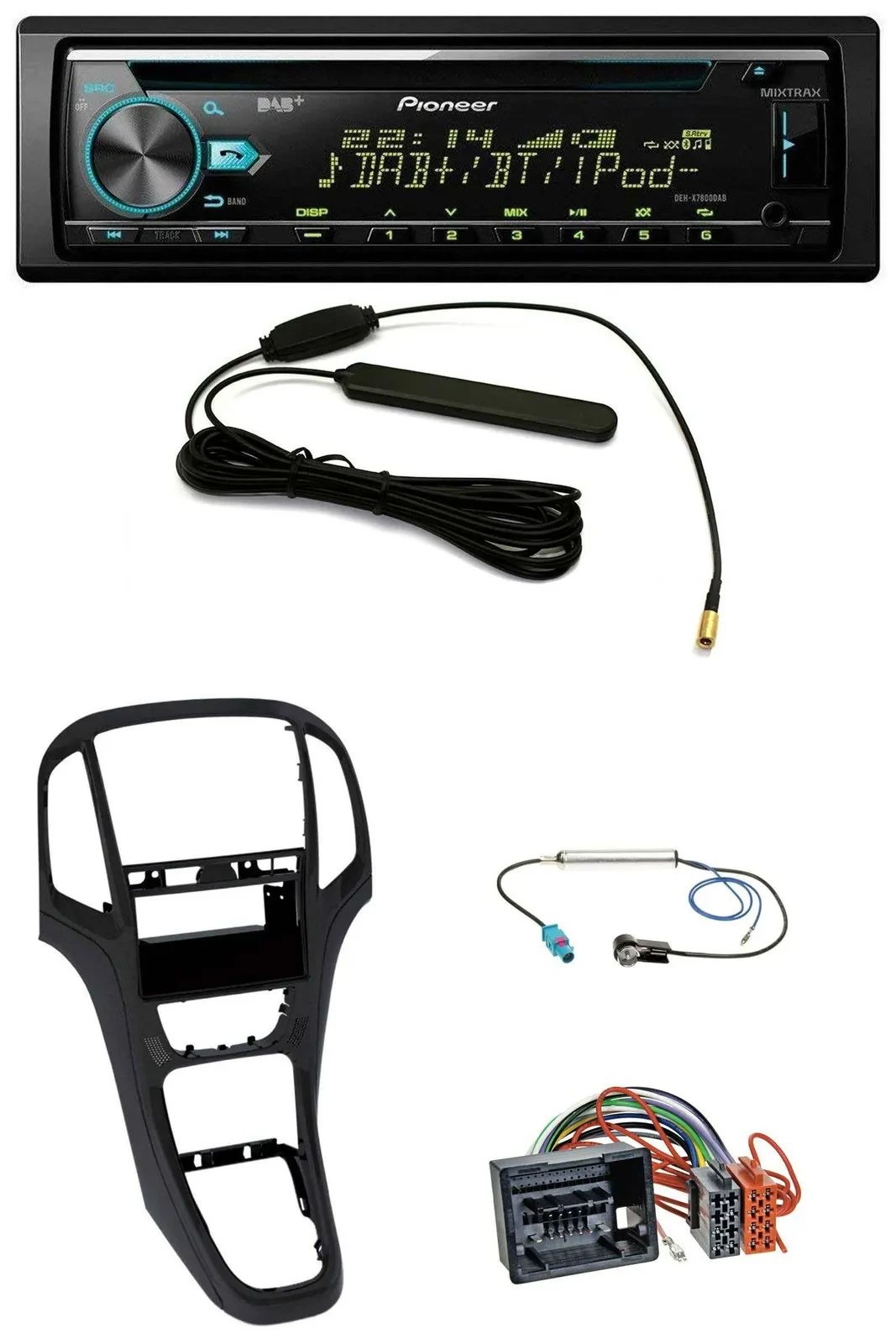 Автомагнитола для Opel Astra J Pioneer CD/MP3, USB, AUX, DAB, перламутрово-чёрный