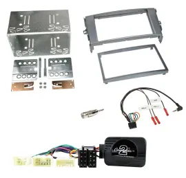 Radioset Lenkradadapter Doppel DIN Autoradio für Toyota Auris 2007-2011 anthrazi