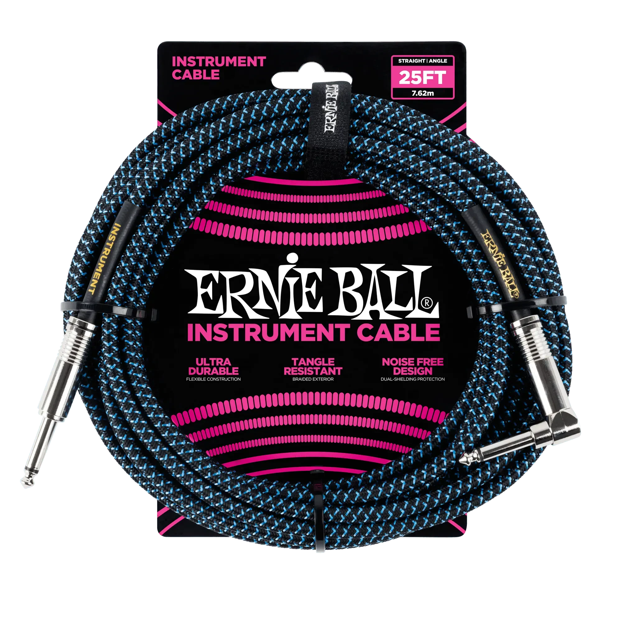 Инструментальный кабель Ernie Ball 6060 7.5м Braided Blue