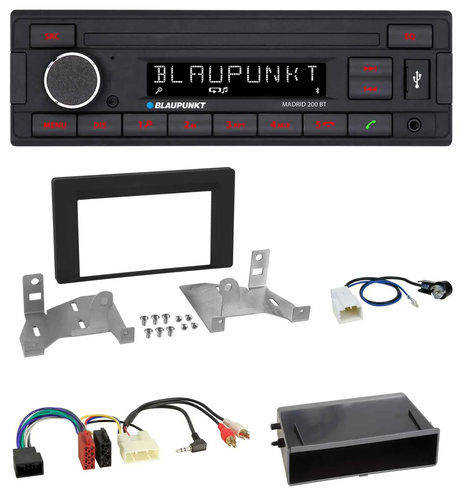 Blaupunkt USB AUX Bluetooth MP3 Autoradio für Toyota Aygo AB7 ab 2022 mattschwar