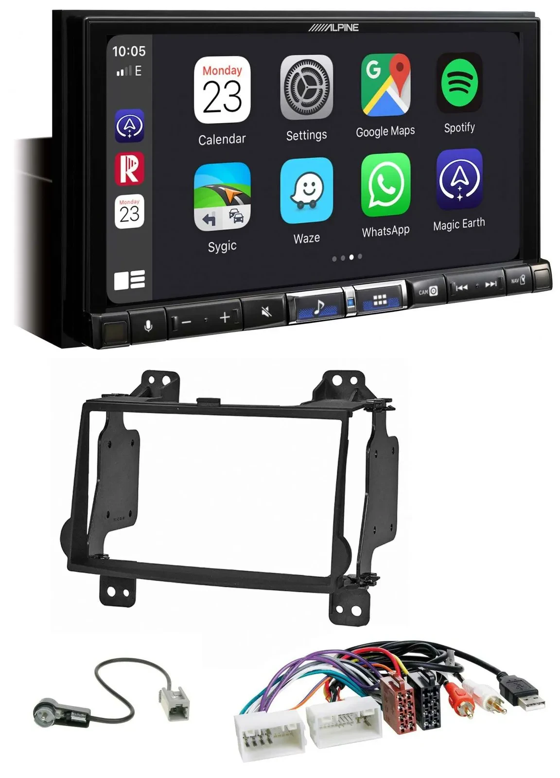 Alpine 2DIN DAB USB MP3 Bluetooth Autoradio für Hyundai H1 08-15 Aux-Eing. USB