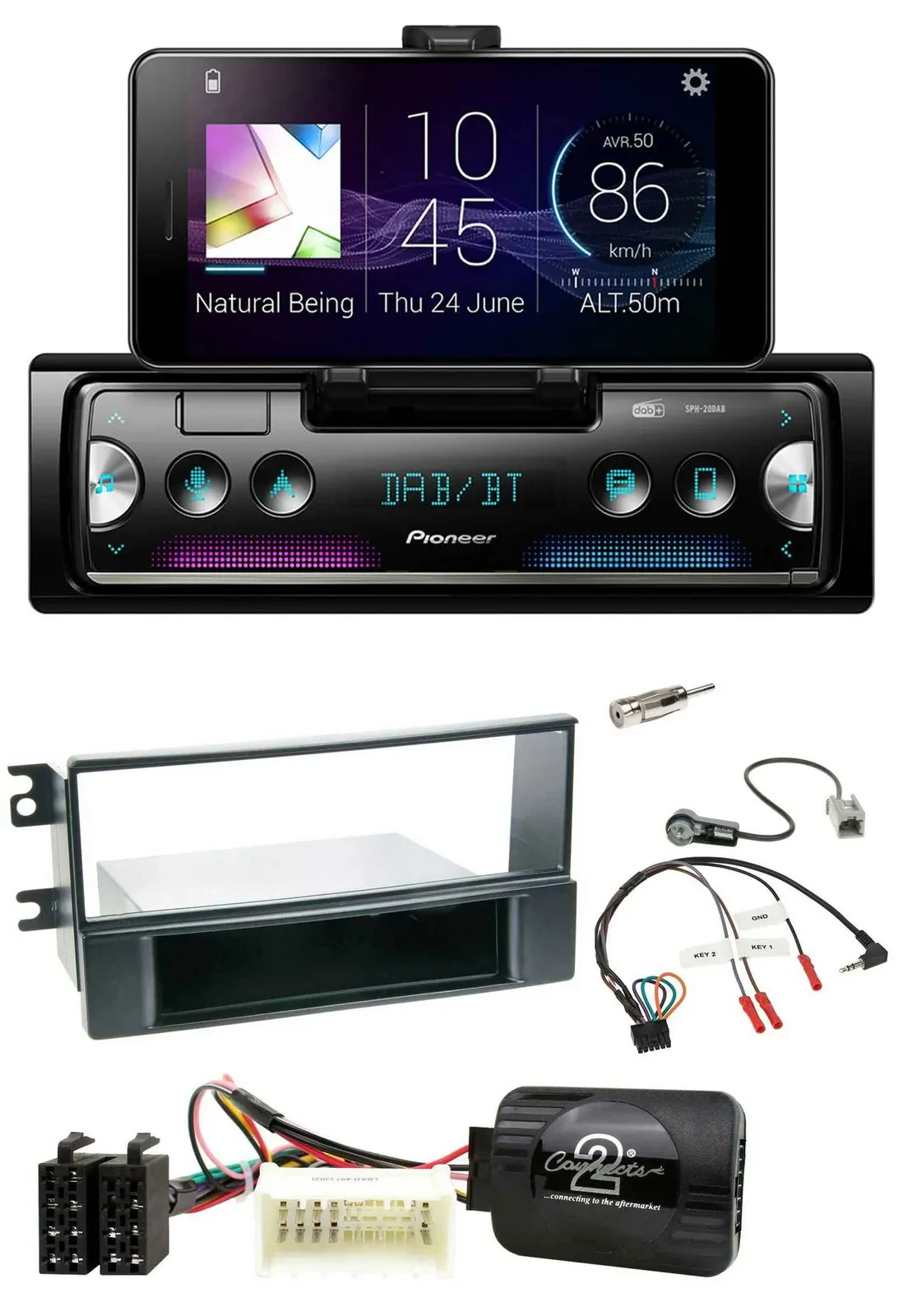 Pioneer USB Lenkrad Bluetooth DAB Autoradio für Kia Sportage II 2008-2010