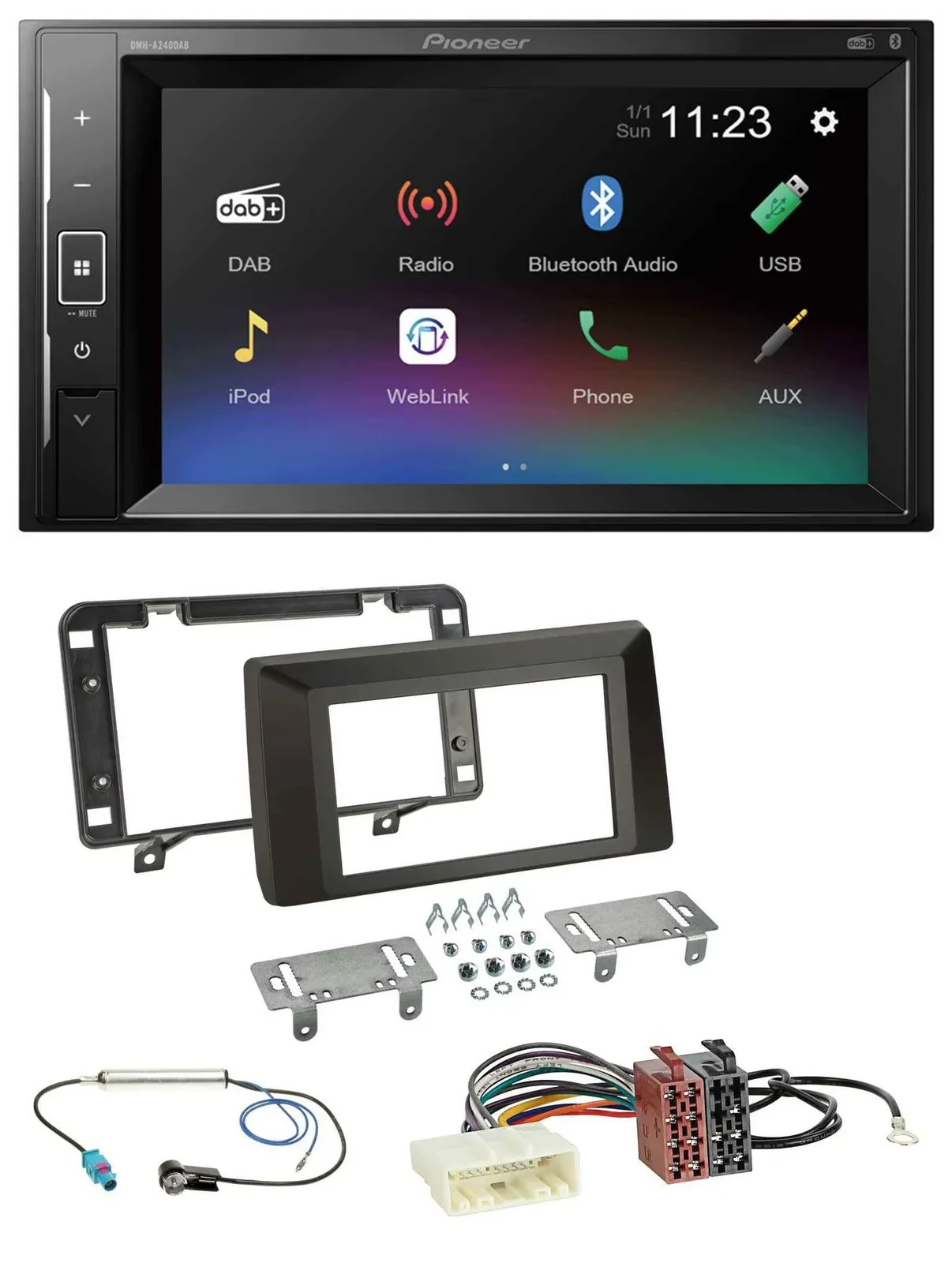 Pioneer DAB MP3 2DIN Bluetooth USB Autoradio für Dacia Duster (ab 2021)