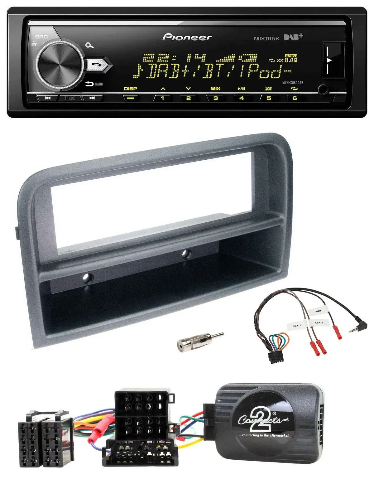 Автомагнитола Pioneer Bluetooth USB DAB с поддержкой кнопок на руле для Fiat Croma 2005–2010