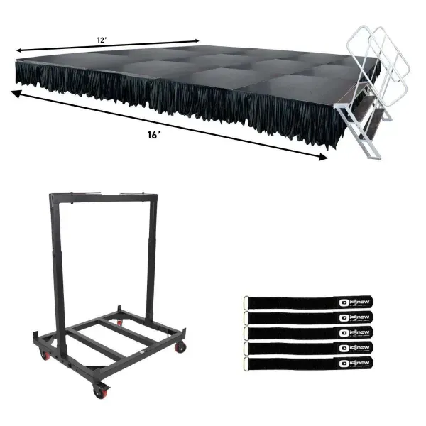 ProX 12' x 16' Portable Band Live Show Ceremony Gradation Stage Platform w Sk...