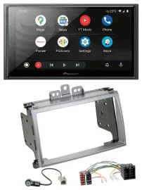 Pioneer USB 2DIN DAB MP3 Bluetooth Autoradio für Hyundai i20 2009-2012 silber