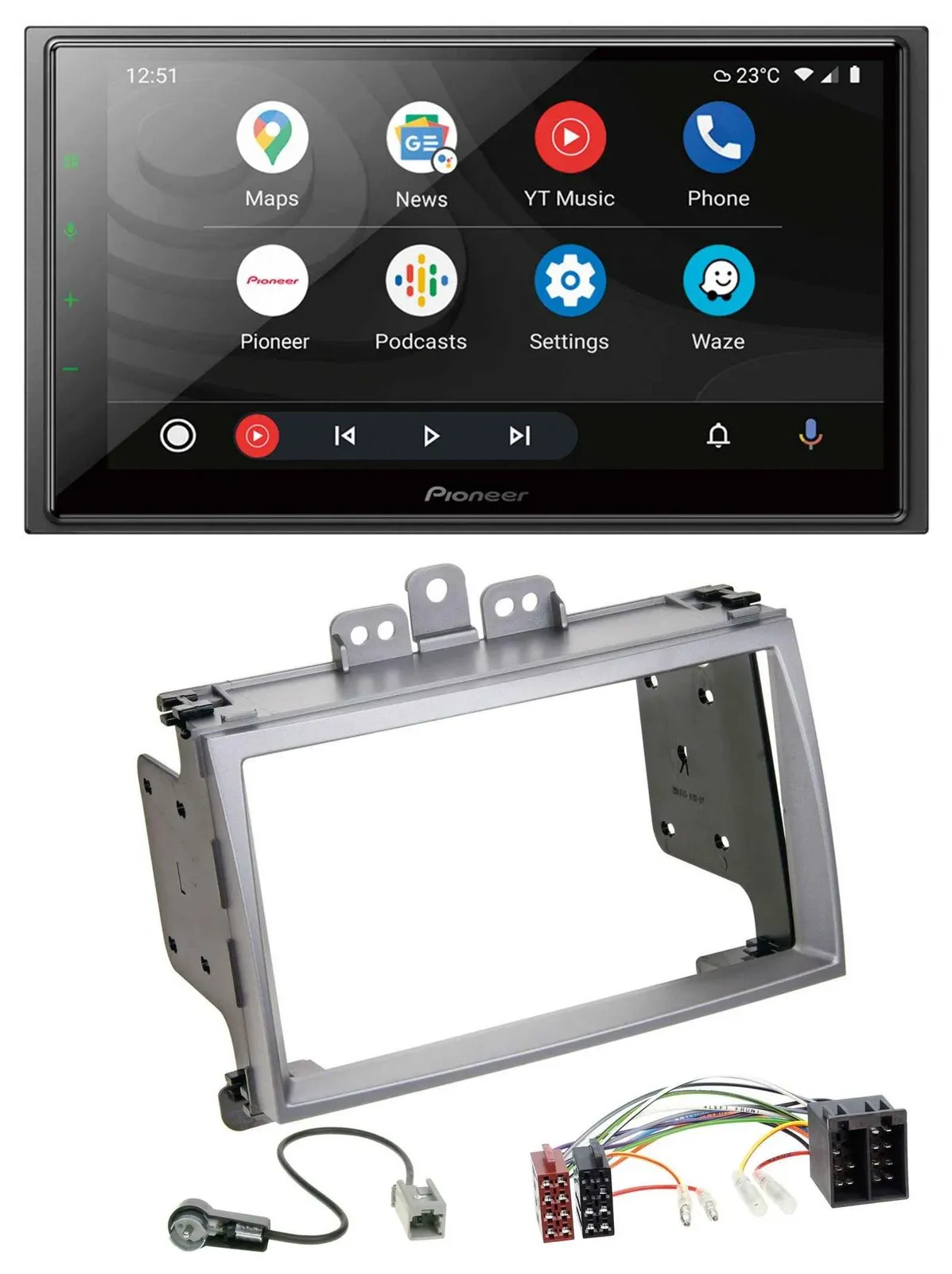 Pioneer USB 2DIN DAB MP3 Bluetooth Autoradio für Hyundai i20 2009-2012 silber