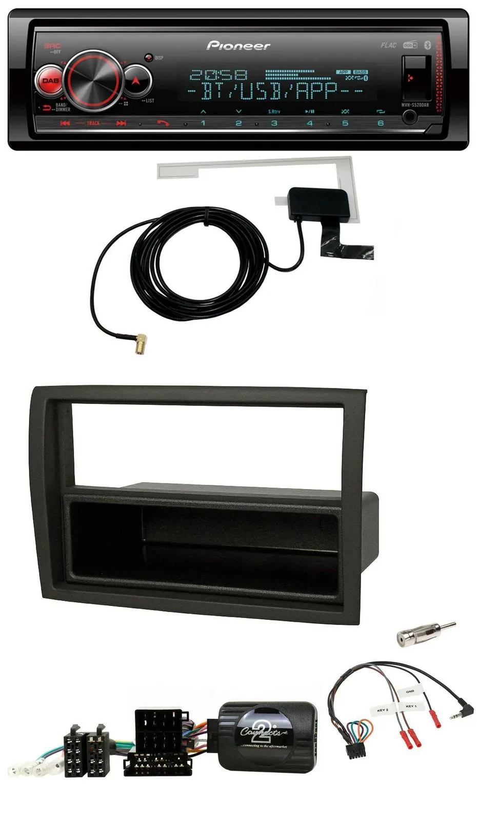 Автомагнитола для Fiat Ducato 2012–2015 Pioneer Bluetooth, DAB, USB, черный