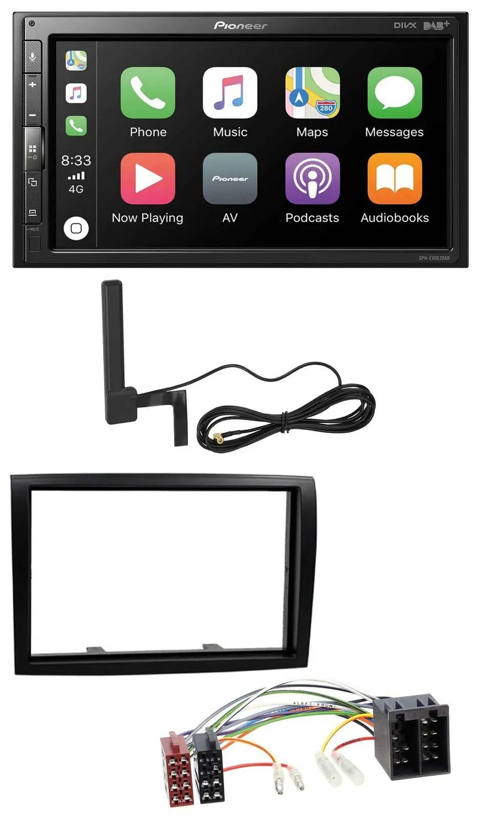 Pioneer USB 2DIN Bluetooth DAB MP3 Autoradio für Fiat Ducato Citroen Jumper Peug