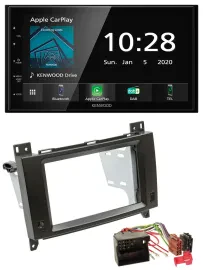 Kenwood Bluetooth MP3 DAB USB 2DIN Autoradio für Mercedes B- A-Klasse 04-12 schw