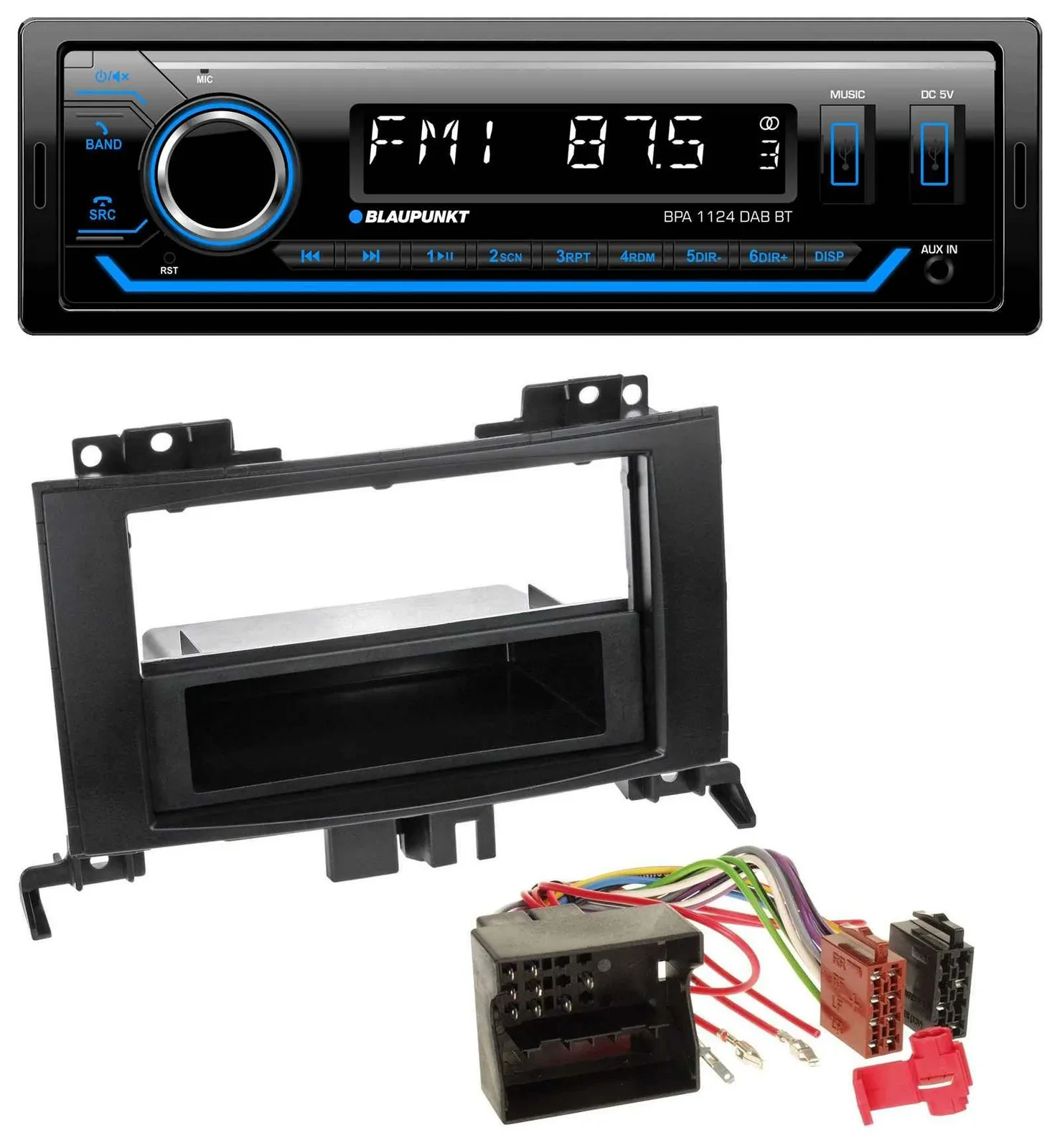 Blaupunkt Bluetooth USB DAB MP3 Autoradio für Mercedes Sprinter ab 06 Rubbertouc