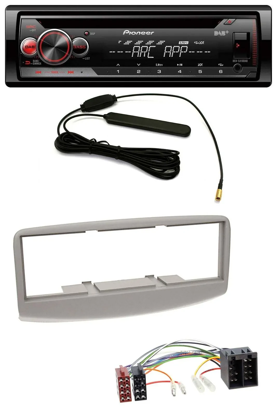Pioneer CD USB AUX DAB MP3 Autoradio für Fiat Multipla 186 1999-2010 grau