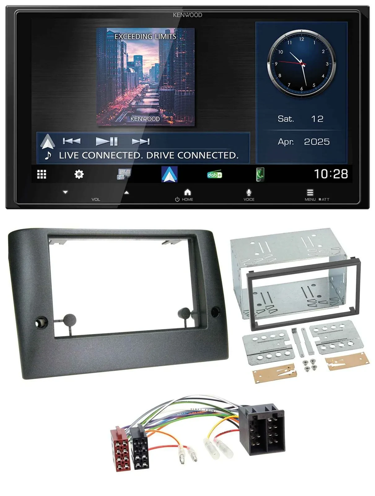 Kenwood Bluetooth 2DIN USB DAB MP3 Autoradio für Fiat Stilo (ab 2005)