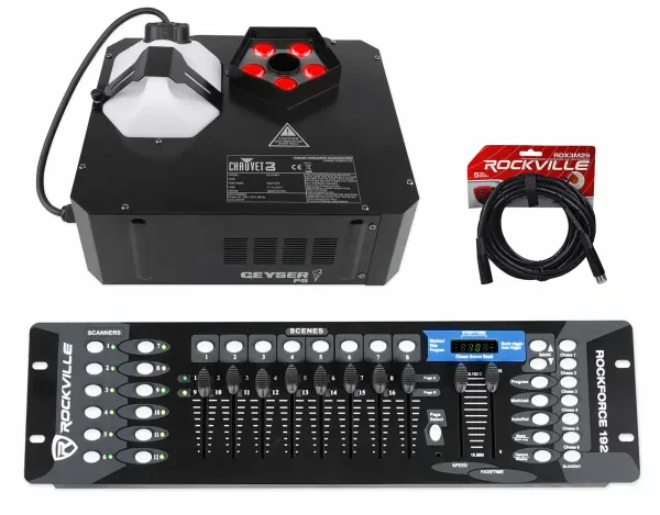 Chauvet DJ GEYSER P5 DMX Fog Machine RGBA+UV LED Effects+Remote+DMX Controller