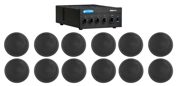Потолочная акустика JBL CCL5T Black с усилителем (12 штук)