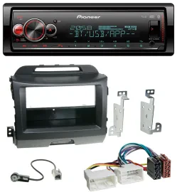 Автомагнитола для Kia Sportage 3 (2010–2015) Pioneer Bluetooth USB MP3 DAB, черный