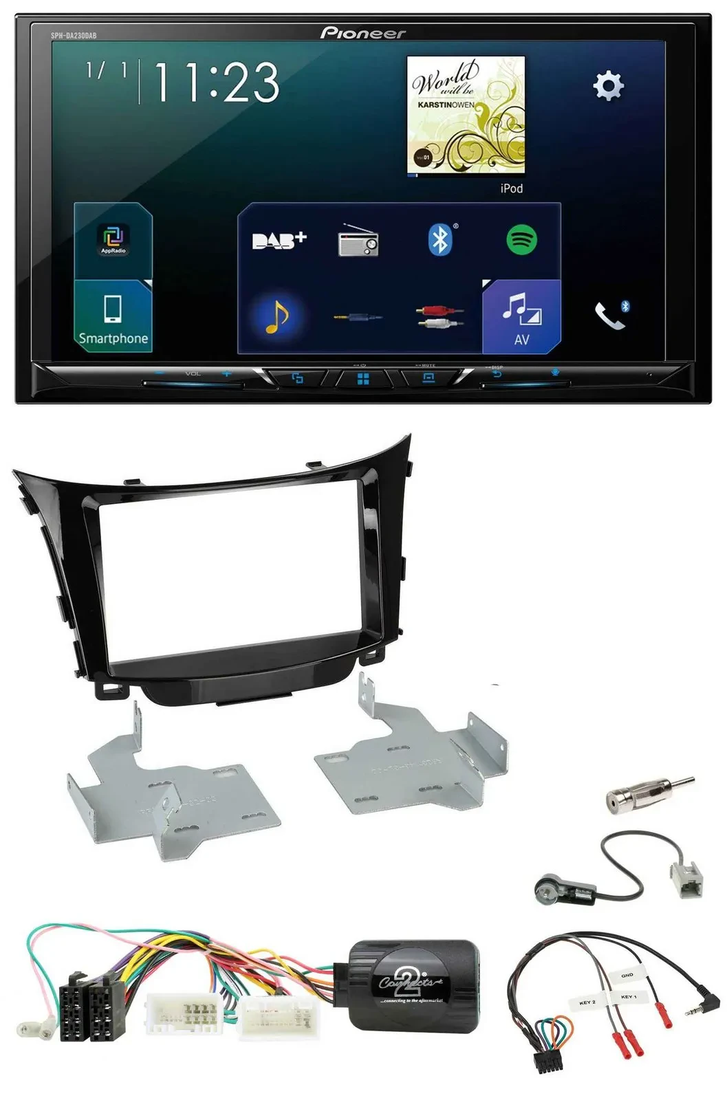 Pioneer Lenkrad Bluetooth USB 2DIN DAB Autoradio für Hyundai i30 2012-2017