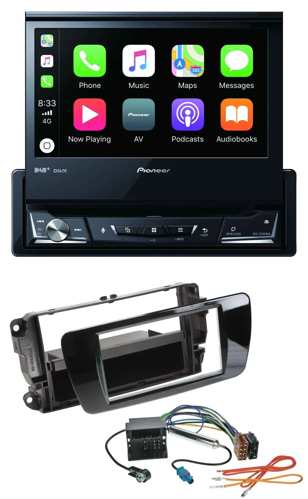 Pioneer DVD Bluetooth DAB USB MP3 Autoradio für Seat Ibiza ab 08 Klavierlack sch