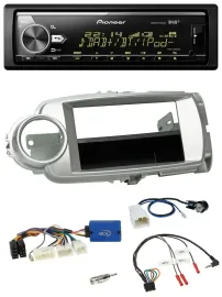 Автомагнитола Pioneer Bluetooth, USB, DAB, поддержка кнопок на руле для Toyota Yaris 2011–2014, серебристая
