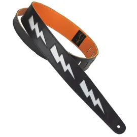 Henry Heller 2" Wide Lightning Bolt Series Leather Guitar Strap #HPDB-SL