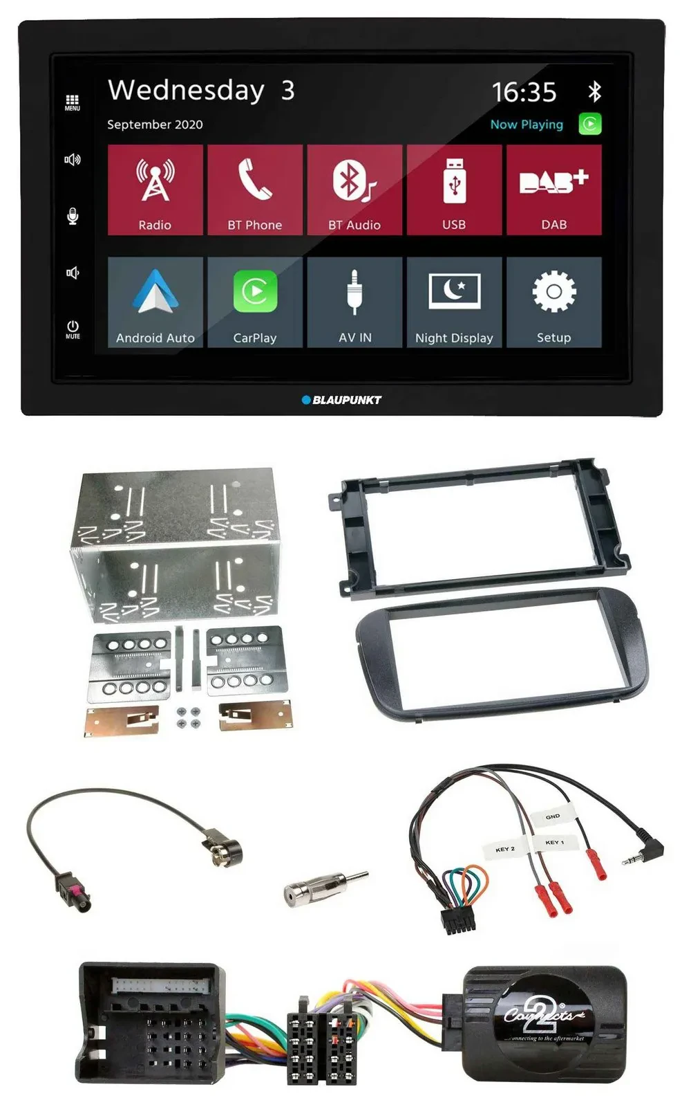 Blaupunkt DAB Bluetooth USB Lenkrad 2DIN Autoradio für Ford Focus C Max Galaxy P