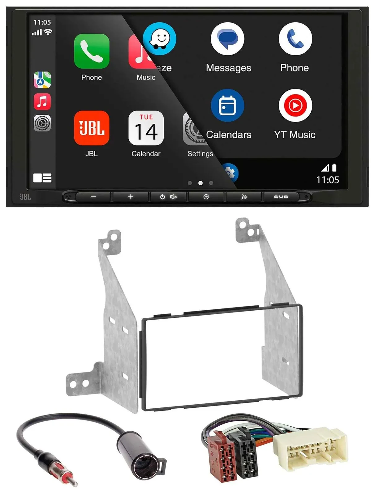 JBL USB 2DIN MP3 Bluetooth AUX Autoradio für Nissan Pathfinder 04-07