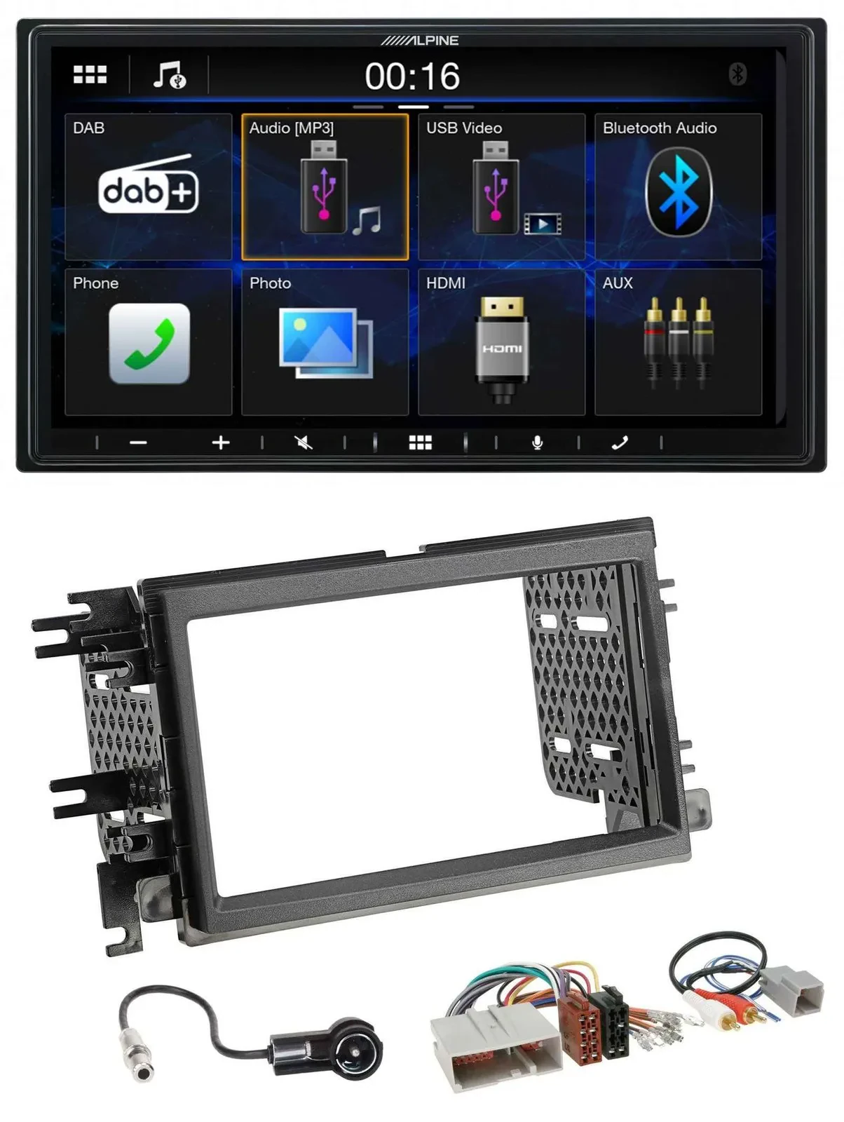 Alpine Bluetooth 2DIN MP3 DAB USB Autoradio für Ford Mustang F 150 04-09