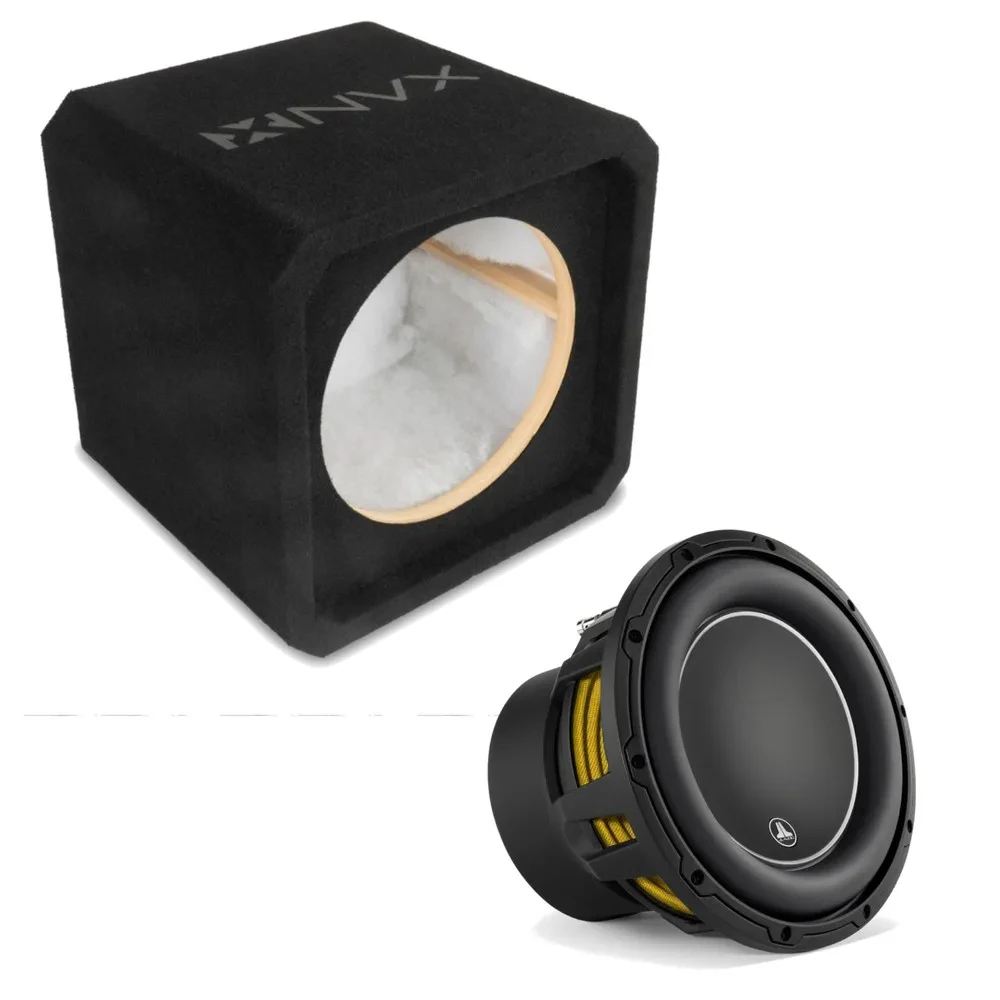 NVX NE101S Single 10" Sealed 3/4" MDF Subwoofer Enclosure W6v3 Car Subwoofer