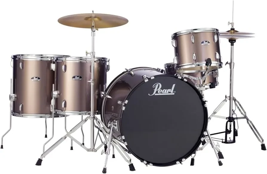 Pearl RS525SC/C Roadshow Drum Set 5 Piece Drum Kit with Cymbals Bronze Metallic