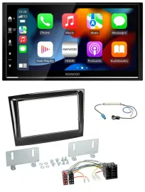 Kenwood DAB USB Bluetooth 2DIN MP3 Autoradio für Fiat Doblo ab 15 piano schwarz