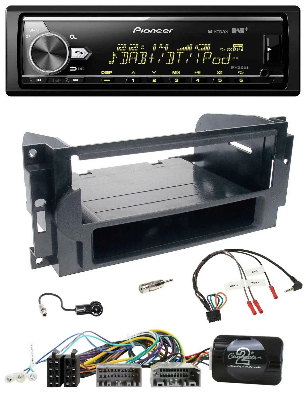 Автомагнитола для Dodge/Jeep Pioneer Bluetooth, USB, DAB, поддержка управления с руля