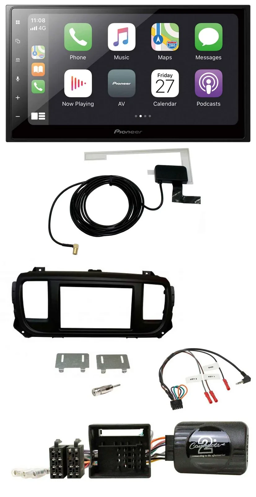 Автомагнитола Pioneer 2DIN Bluetooth DAB USB для Toyota Proace, Citroen Jumpy