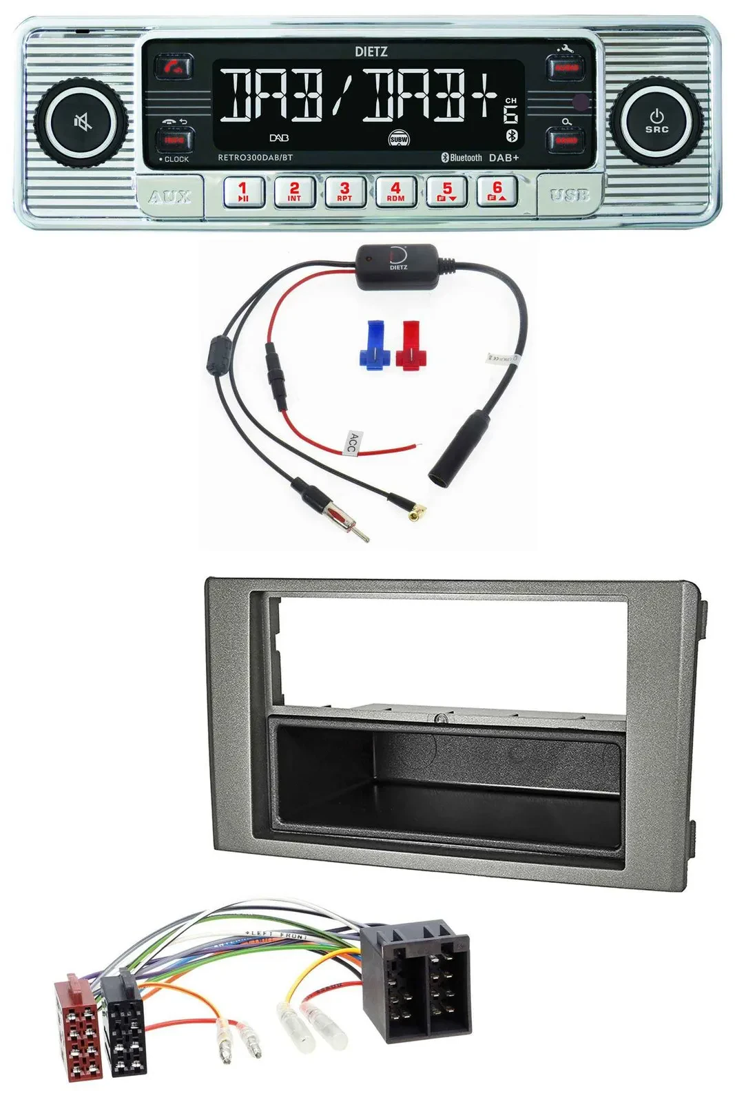 Dietz DAB USB MP3 Bluetooth Autoradio für Iveco Daily (06-14) dunkelgrau