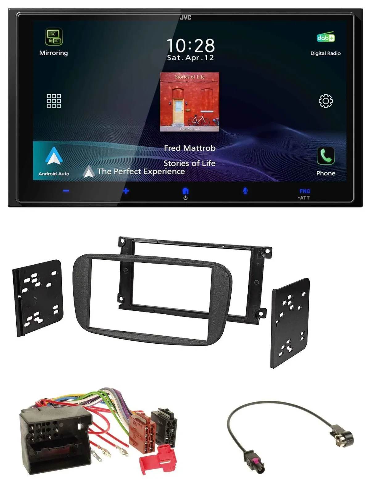 JVC USB Bluetooth 2DIN DAB MP3 Autoradio für Ford Focus C-Max Galaxy ab 2007 sch