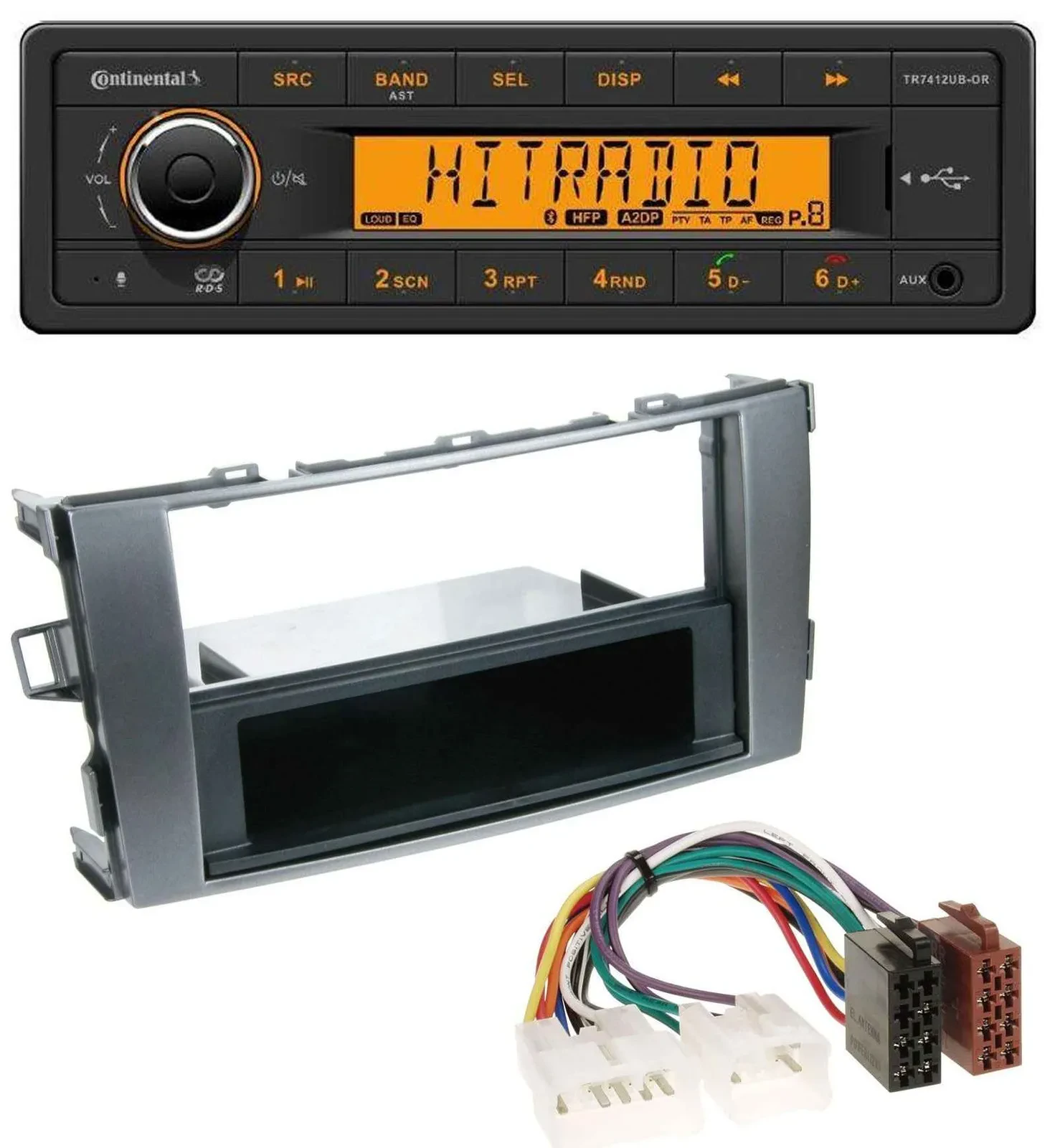 Continental MP3 Bluetooth AUX USB Autoradio für Toyota Auris 07-12 anthrazit-gra