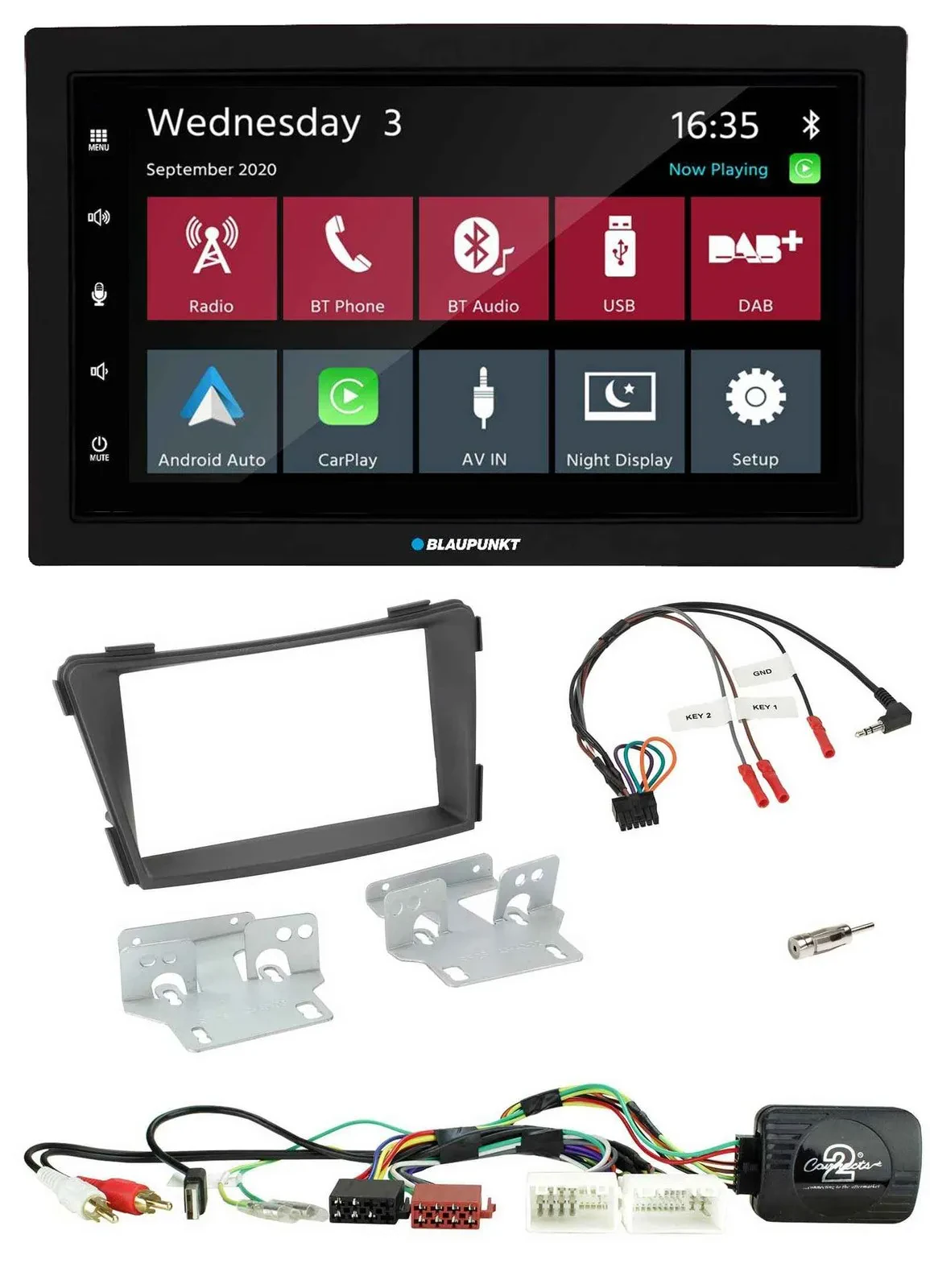 Blaupunkt DAB Bluetooth USB Lenkrad 2DIN Autoradio für Hyundai i40 11-19 AUX USB