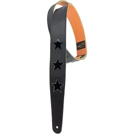 Ремень для гитары Henry Heller HP23STBK Star Series Leather Black