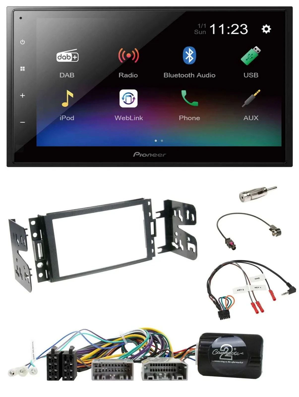 Pioneer USB Bluetooth DAB 2DIN Lenkrad Autoradio für Jeep Grand Cherokee 2011-20