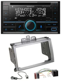 Автомагнитола Kenwood 2-DIN, CD, DAB, USB, MP3, Bluetooth для Hyundai i20 (2009–2012), серебристый