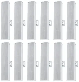 12) Rockville WET ARRAY 4 White Line Array Speakers For church/School/Auditorium