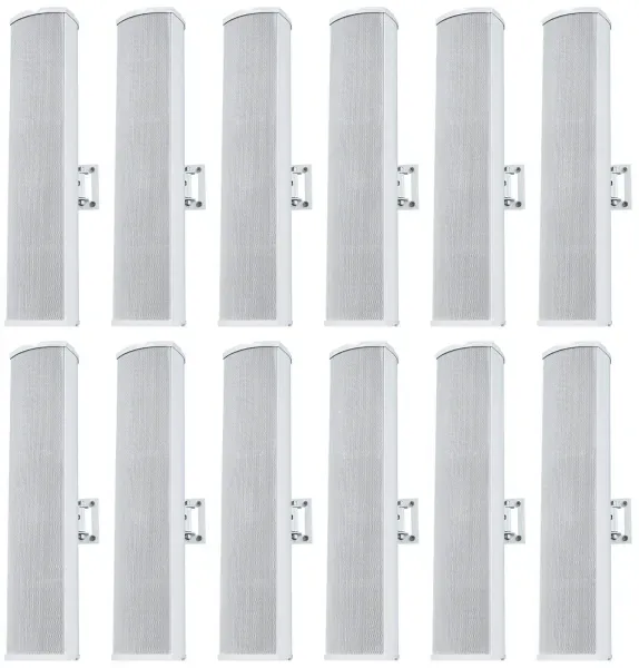 12) Rockville WET ARRAY 4 White Line Array Speakers For church/School/Auditorium