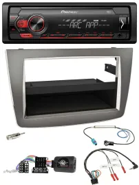Автомагнитола для Alfa Romeo Mito 955 (2008–2014) Pioneer 1-DIN, DAB, USB, MP3, серебристая, совместима с кнопками на руле