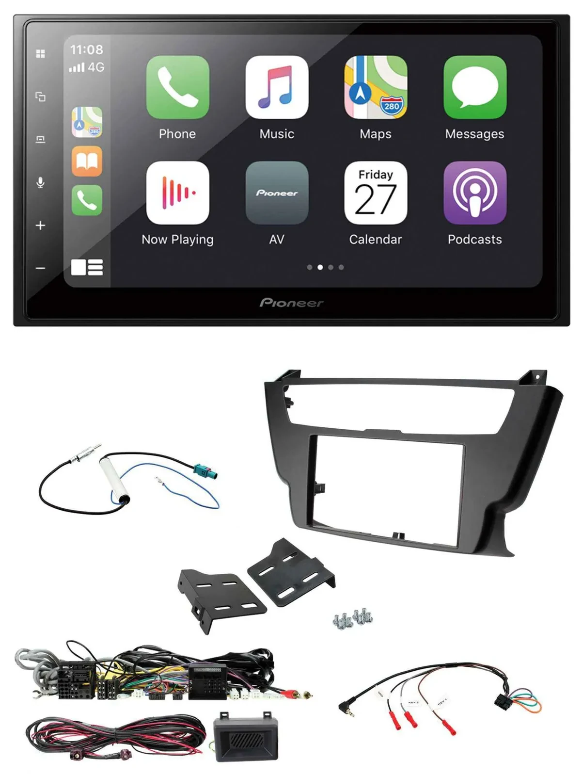 Pioneer Lenkrad Bluetooth DAB 2DIN USB Autoradio für BMW 3er 4er 2012-2016 ohne
