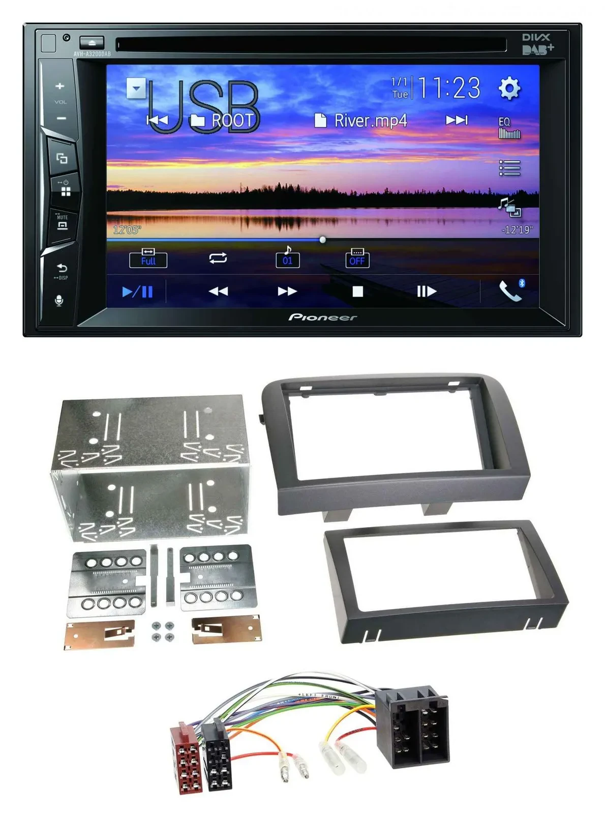 Pioneer Bluetooth 2DIN USB DVD DAB MP3 Autoradio für Fiat Croma (ab 2005)