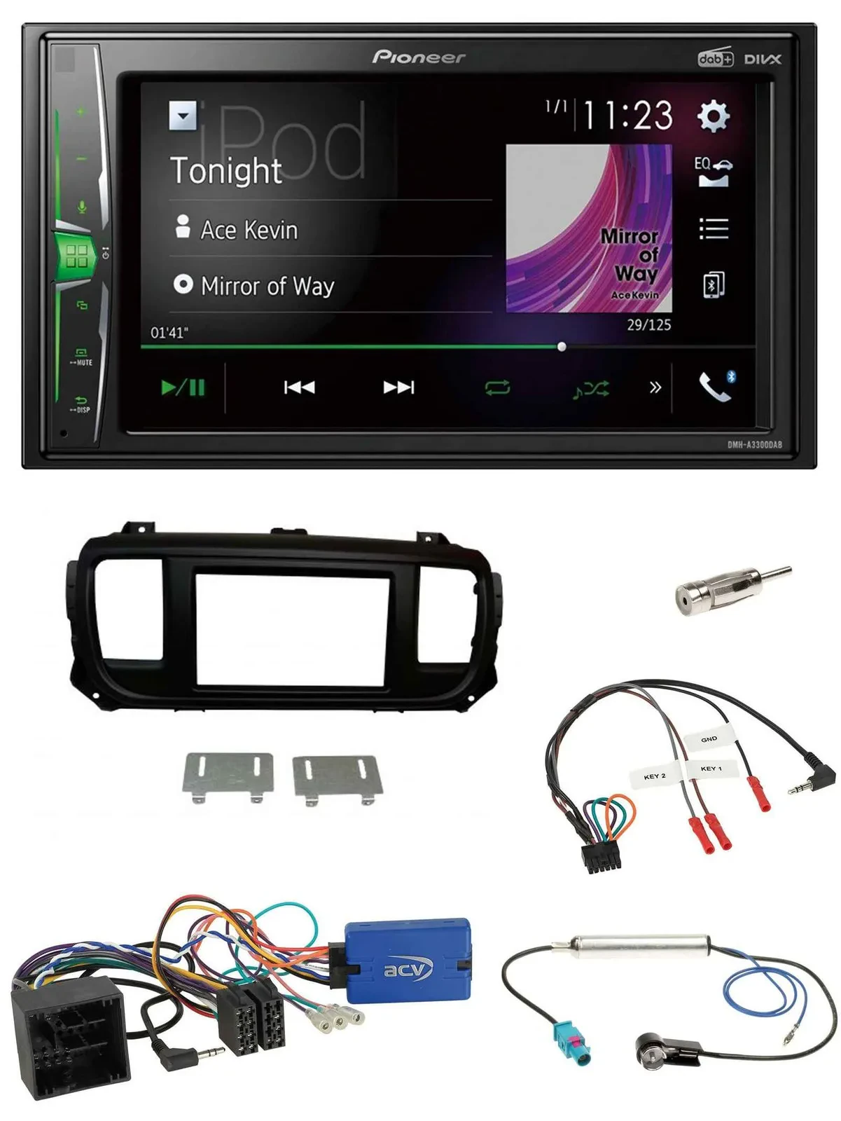 Pioneer 2DIN Lenkrad DAB USB Bluetooth Autoradio für Citroen Spacetourer Jumpy o