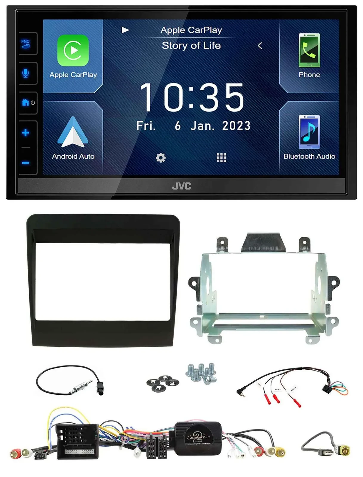 JVC DAB Bluetooth Lenkrad USB 2DIN Autoradio für Porsche 911 2011-2017 991